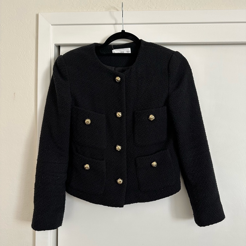 Mango Black Tweed Jacket